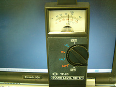 Analogue sound meter. Photo credit: jepoirrier on Flickr