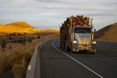 Loaded Logging Truck on Highway Near Cache Creek, photo by BC Ministry of Transportation on Flickr